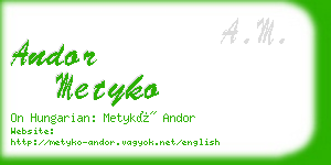 andor metyko business card